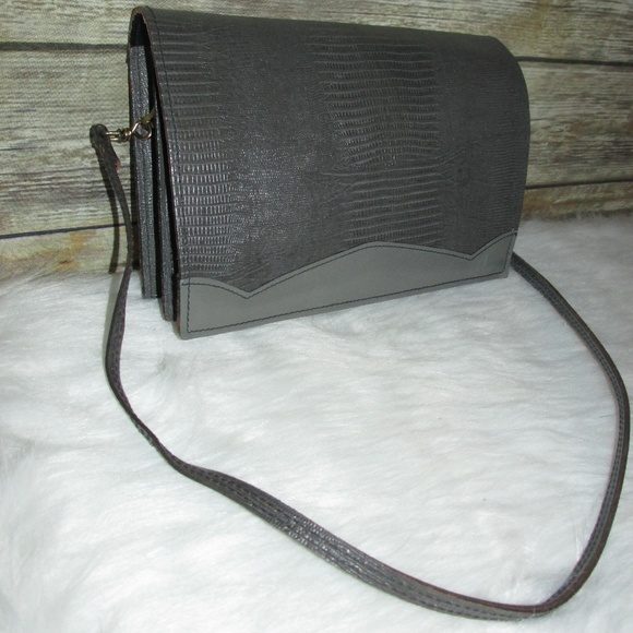 Vintage Hala Gray Snakeskin Embossed Leather Purse - Picture 2 of 8
